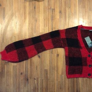 Red and Black Gingham Sweater